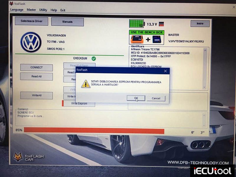 FoxFlash Unlock VW Polo 2013 PCR2.1 on Bench