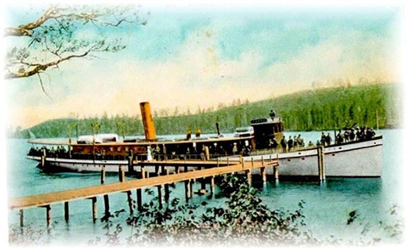 DL Bliss’s famous SS Tahoe or Steamer Tahoe which would transport guests and mail between various locations. Also was giving visitors a different vantage point to view the immense and beautiful lake.