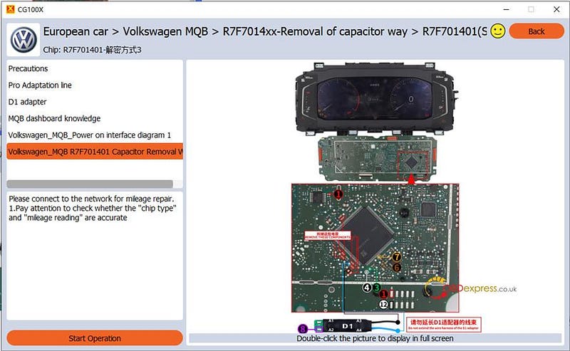 CG100X VW MQB RH850 R7F7014xx 5A and 5C Cluster اضافه شد