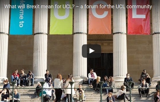 Today's event 'What will Brexit mean for UCL?' is being live streamed from 11:30. See more:
