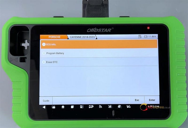 Porsche Cayenne 2018–2023 Program Battery by OBDSTAR X300 Classic G3