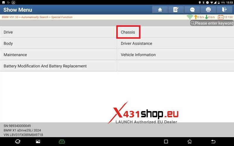 LAUNCH X431 PAD V Perform 2024 BMW U12  EPS Start-Up