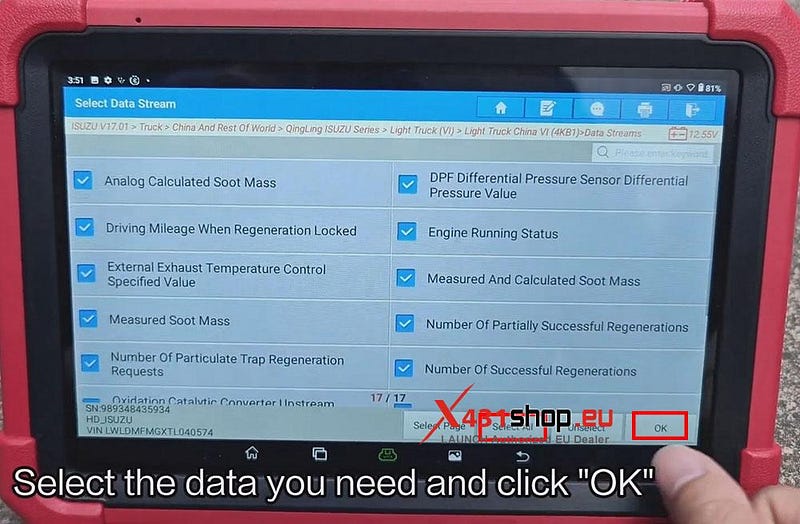 LAUNCH X431 Tool: Read Data Stream & DTCs on Isuzu Light Truck