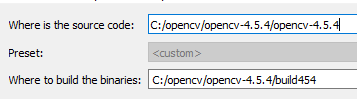 Build opencv by CMake