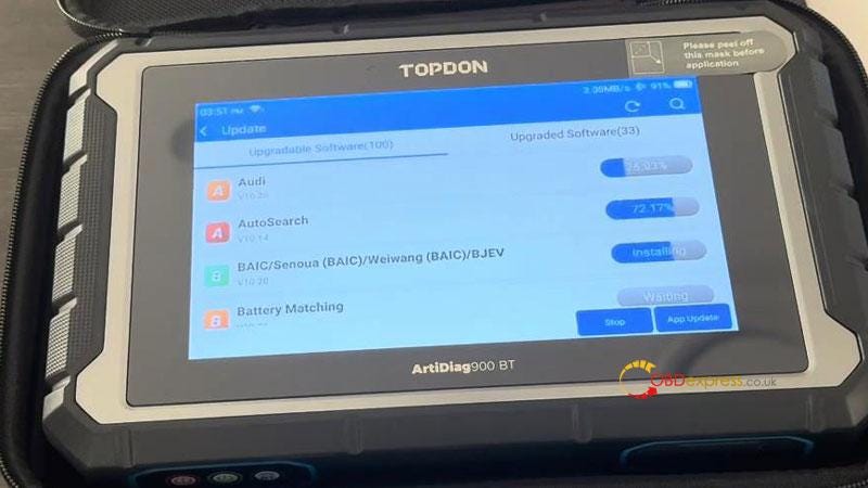 TOPDON ArtiDiag900 BT Setup, Login, Update Quick Guide