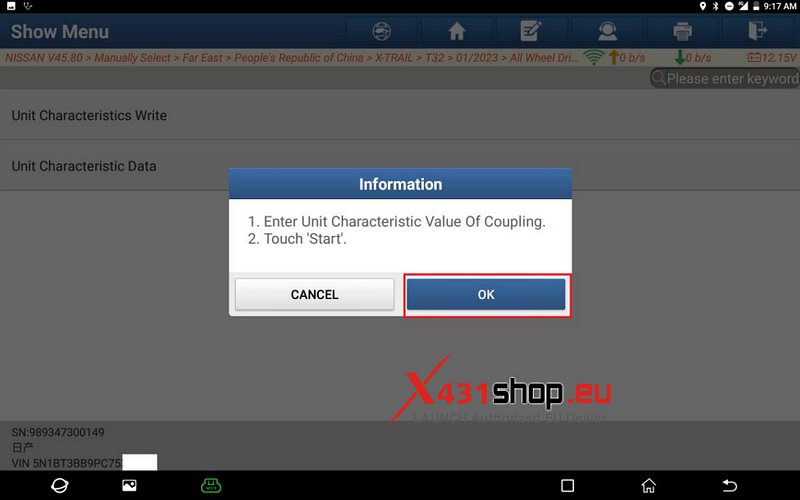 LAUNCH X431 PAD V      Nissan P181F-01