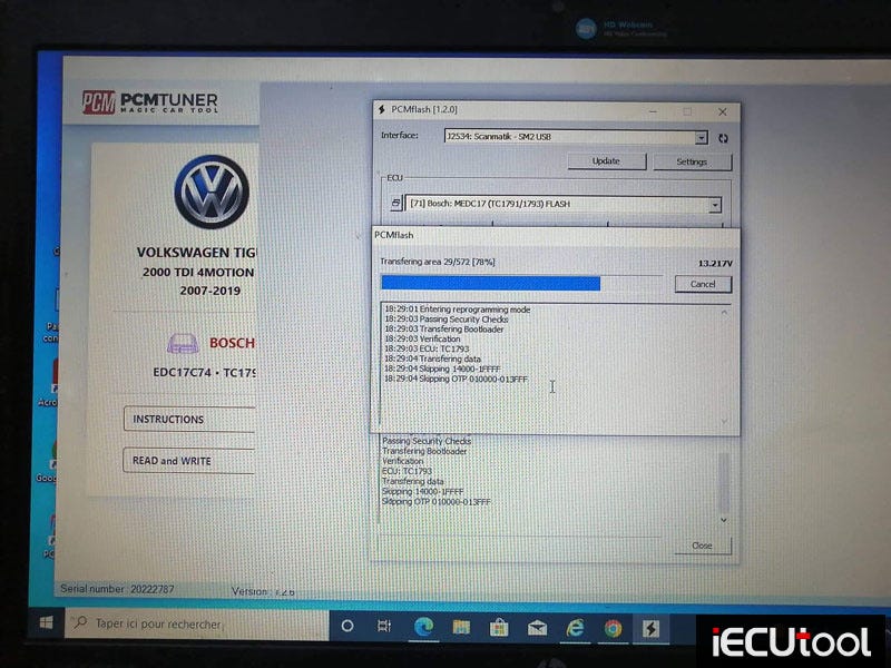 PCMTuner read VW Tiguan on Bench Mode