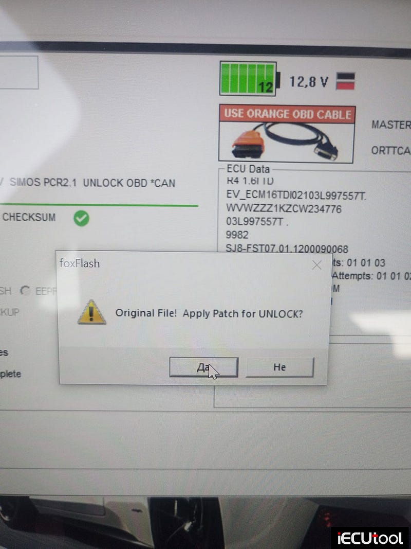 Foxflash Bricks VW Simos PCR2.1 ECU via OBD Solution