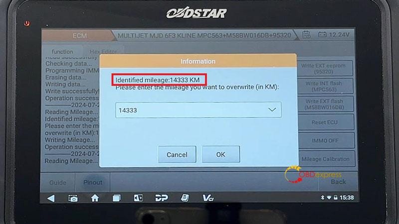 OBDSTAR DC706 Fiat MJD 6F3 IMMO On_Off, Read PIN, Reset Mileage