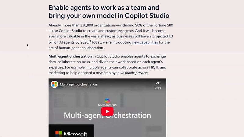 Microsoft Build conference multi-agent orchestration announcement
