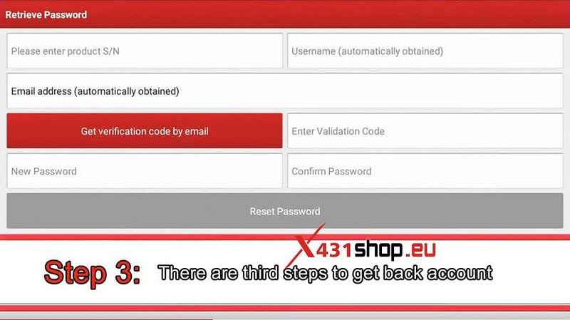 How to Retrieve Launch X431 Email, Username and Password
