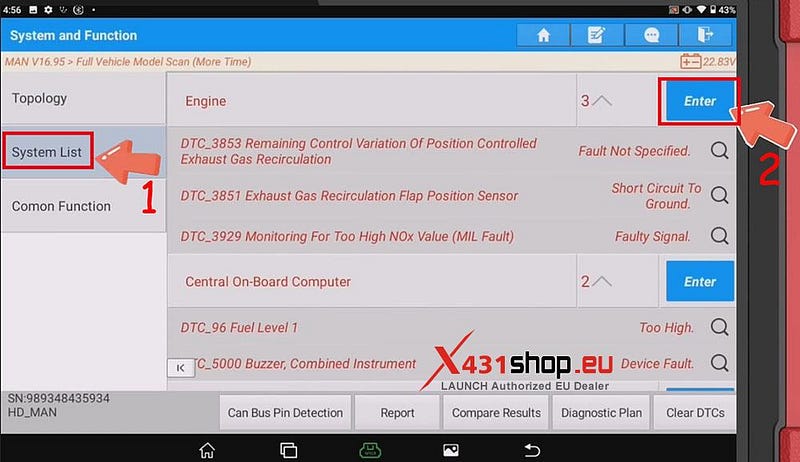 LAUNCH X431 PAD V ELITE_MAN TGMトラック PDF 値のリセット