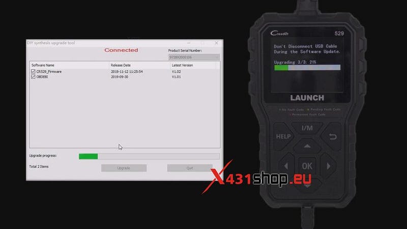 LAUNCH CR529 Reset Firmware and Upgrade Software