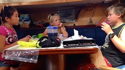 Schooling with other cruising kids.