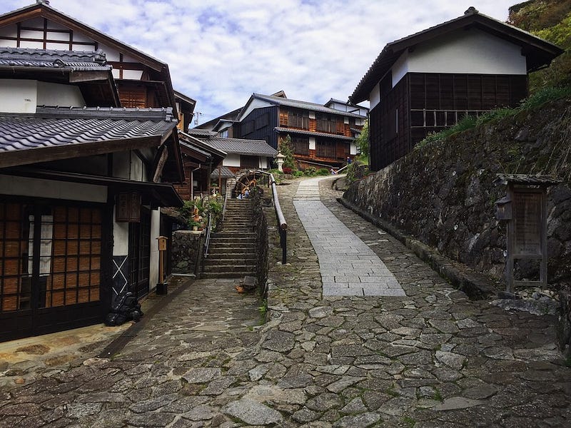 Old buildings at the Kiso Valley’s town of Magome