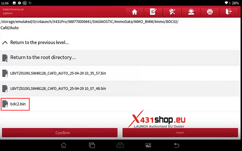 LAUNCH X431 IMMO Tool Add BMW BDC2 key