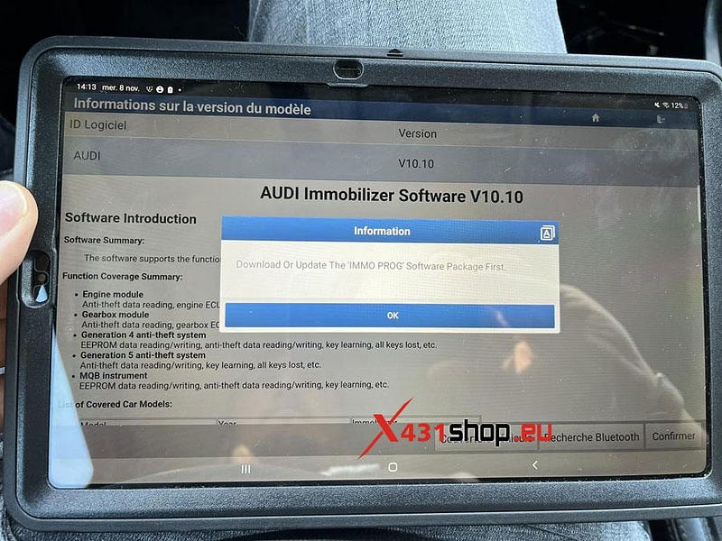 X431 の起動 IMMO ソフトウェア パッケージ ソリューションのダウンロードまたはアップデート