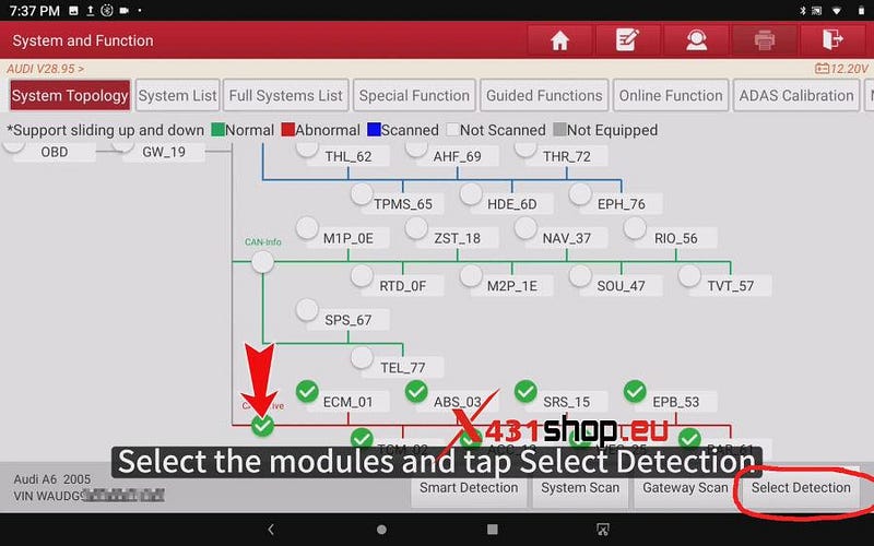 LAUNCH-X431 تابع توپولوژی