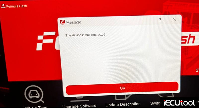 FormulaFlash Device is Not Connected