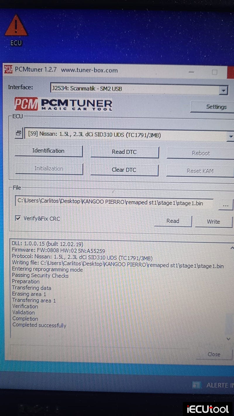 PCMTuner Read and Write Renault Kangoo SID310 via OBD