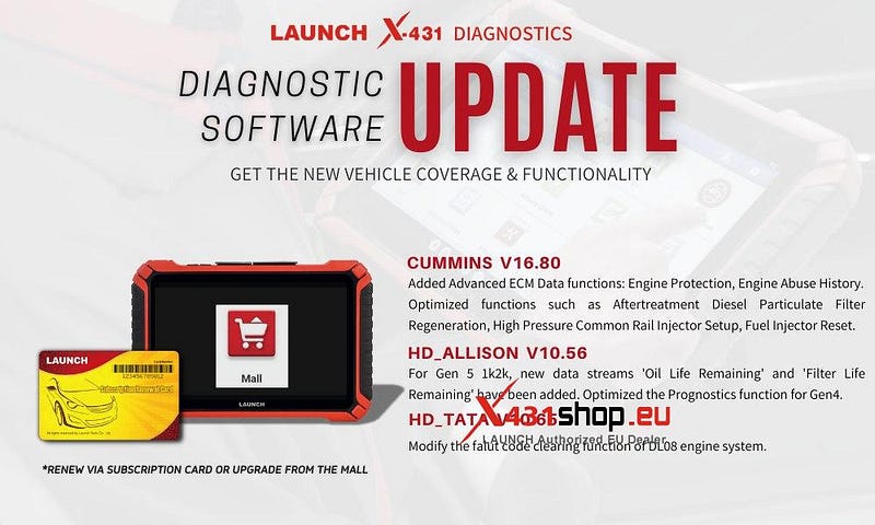 LAUNCH X431 HD Diagnostic Software Upgrade