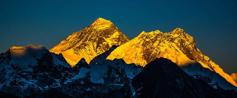 The most stunning picture was taken from Kalapatther while the sun is setting on top of Mt. Everest 8848.86m.