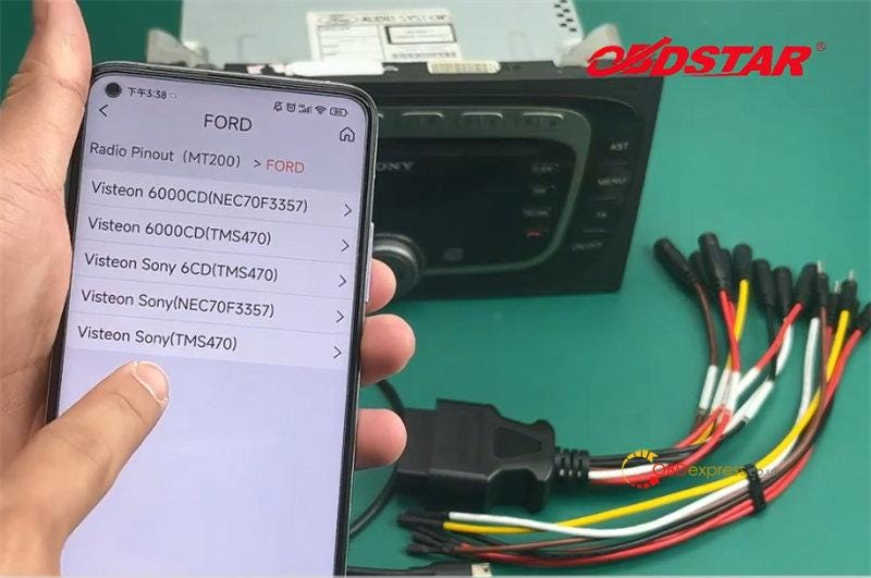 OBDSTAR MT200 Read and Change Code on Ford TMS470 NEC70F3357 Radio