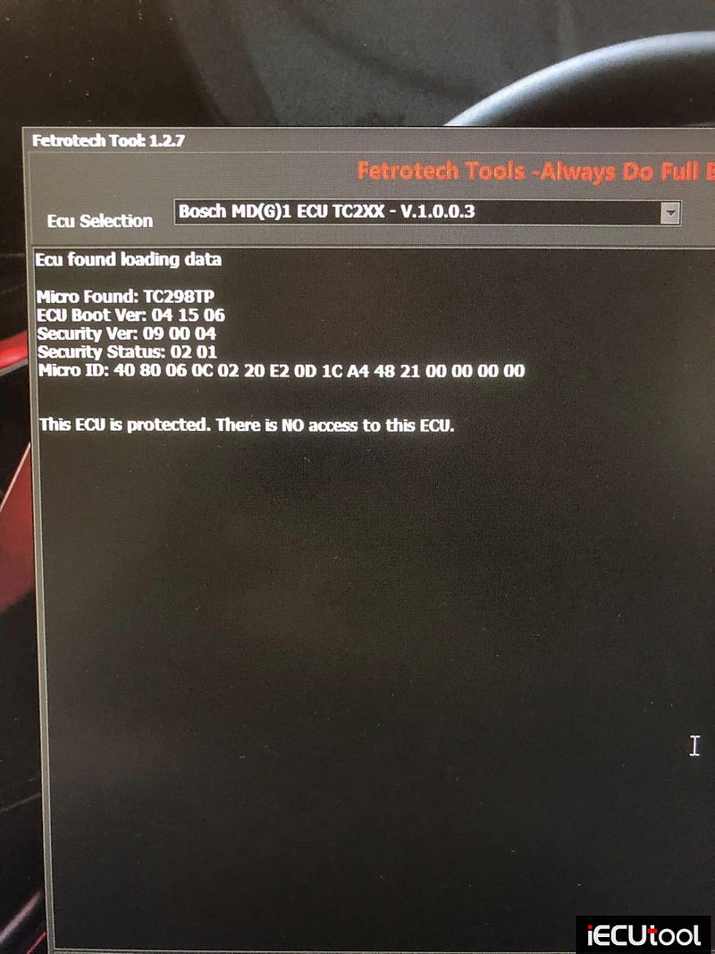 Fetrotech Tool cannot read protected Citroen 2020 Md1cs003