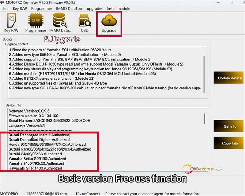 MOTOPRO Key Programmer User Manual_Registration and Update