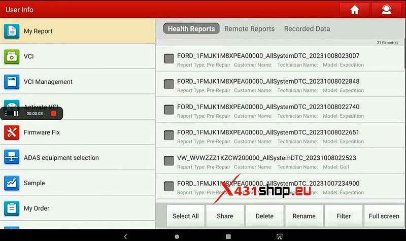 Launch X431_How to Scan QR Code to Share Diagnostic Reports