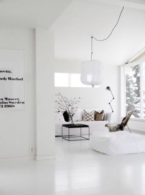White Scandinavian living room