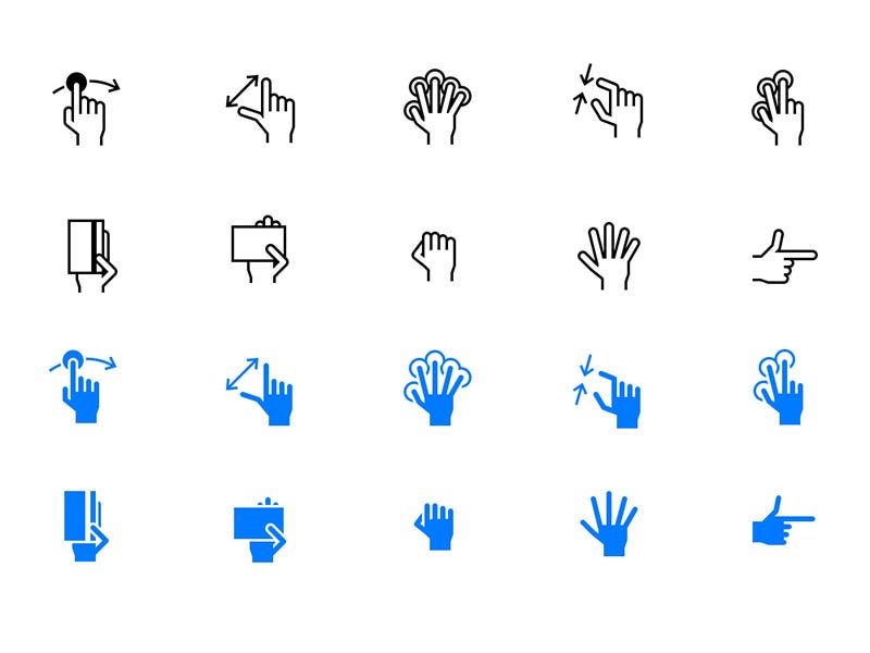 Gesture icons by GraphicsFuel