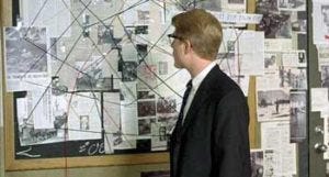 The Wall From The Movie "A Beautiful Mind" (Newspaper Mind Map)