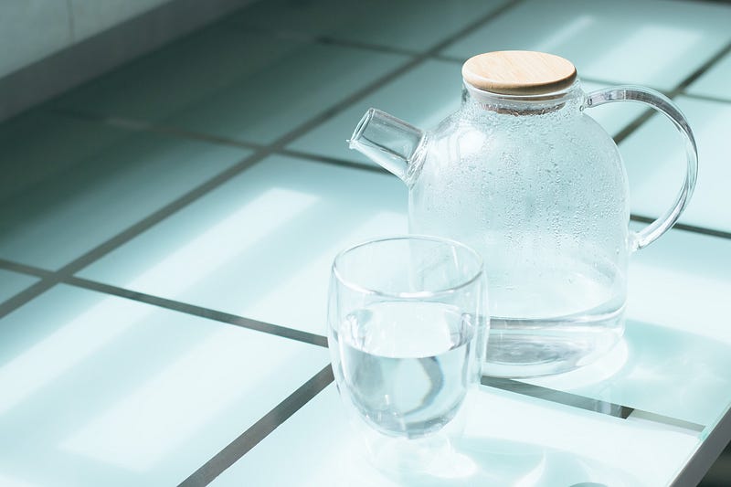 A Jug of water to encourage people to eat less