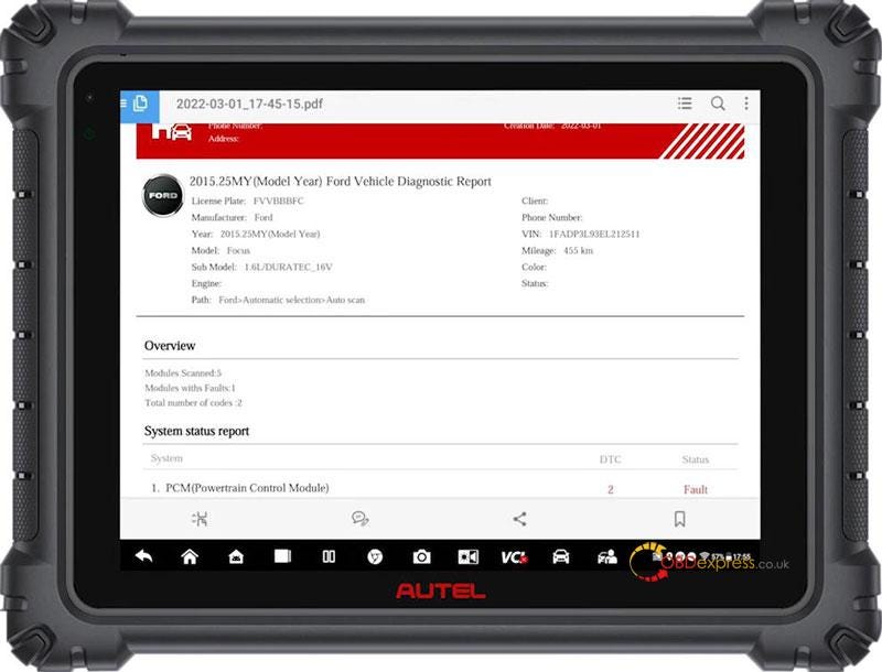 Autel Tablet Device Feature Upgrade Summary March 2022