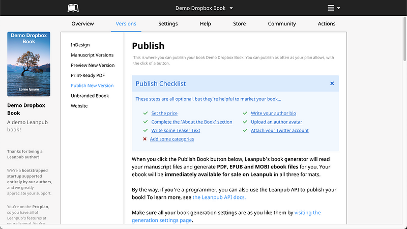 Walkthrough for Self-Published Authors: How To Write and Publish A Book Using Leanpub’s Dropbox…