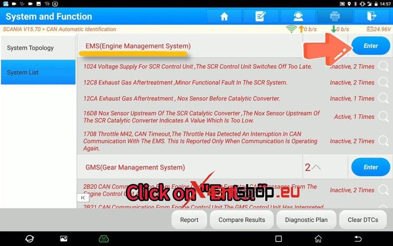 LAUNCH X431 PAD5 Elite Scania PWM Signal to Altemator Test