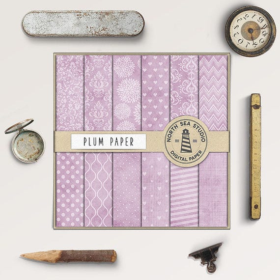 Vintage Plum Digital Paper