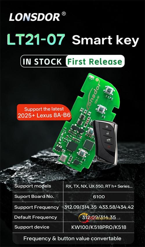 Lonsdor K518 Proを使用して2025+ Lexus 8A-B6キーを追加する方法