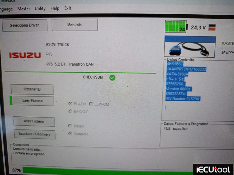 Foxflash Read and Write Isuzu P75 Transtron and DCU