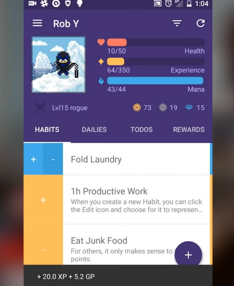 Habitica helps you stay focused on productive tasks