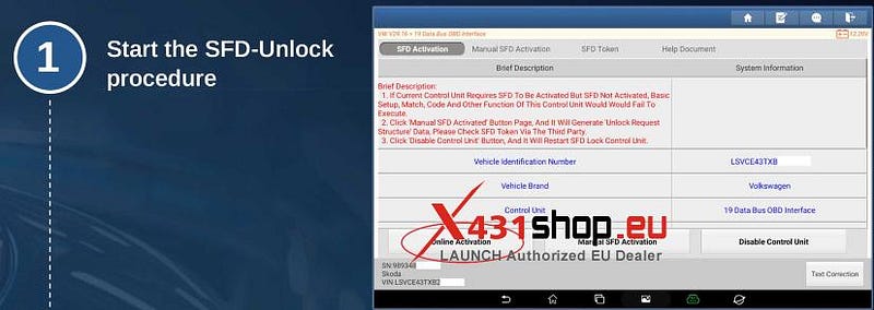 LAUNCH X431 Guide_VAG SFD Multifactor Authentication Setup