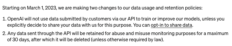OpenAI Data Usage Policy