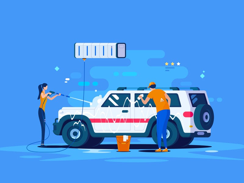 Car Wash illustration by 小五 for innn in Automobile service