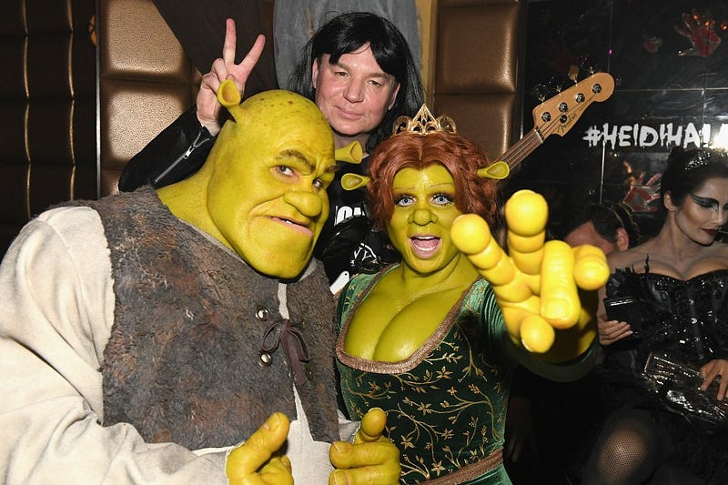 Musician Tom Kaulitz, Actor Mike Myers, and Model Heidi Klum attend Heidi Klum’s 19th Annual Halloween Party.