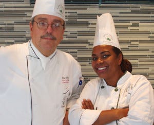 GGRASF scholarship winner Shana Waqia and chef David Jones at the Laney Bistro.