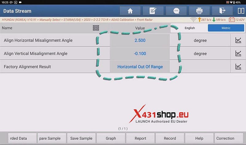 LAUNCH X431 PAD_Front Radar ADAS Calibration on Hyundai Staria
