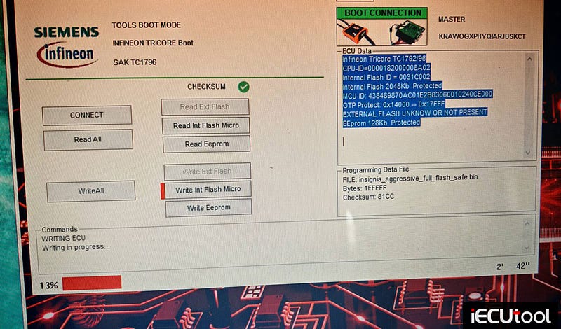 Foxflash Read Opel Insignia EDC17C19 on Bench or Boot