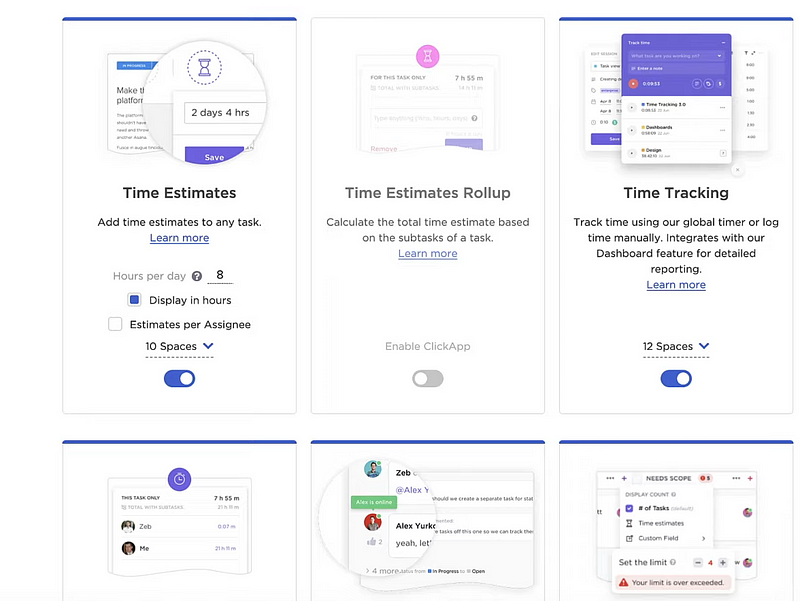 Enable time tracking to track ClickUp billable time