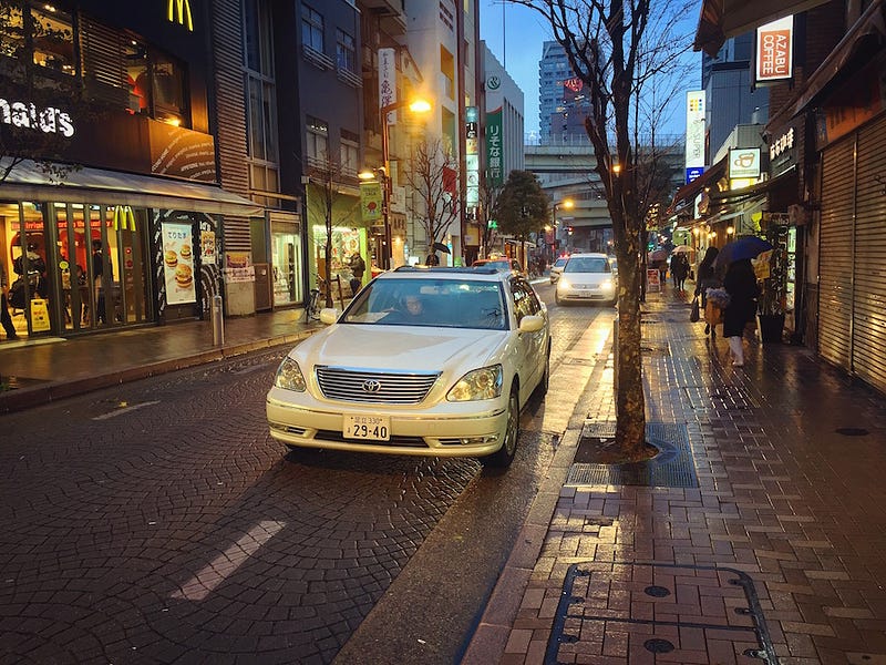 A street in Tokyo’s area of Azabu Juban nearby where Take-no-Yyu is located